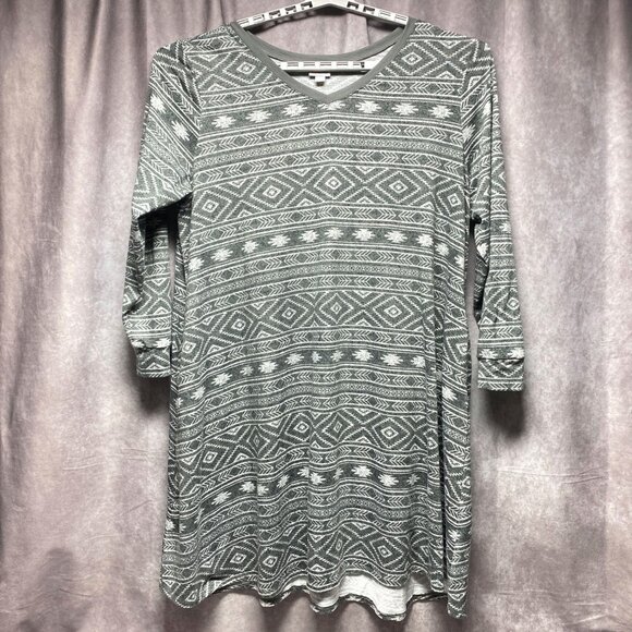 Lularoe Womens 3XL Emily Dress Aztec Print V-Neck Long Sleeve - Picture 2 of 11